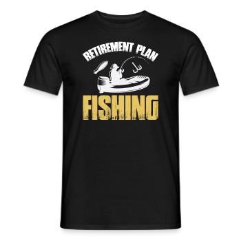 Retirement Plan Fishing Mackerel Sport Angler - Men's T-Shirt - black - Front - AI Model Male 178 light (178cm)