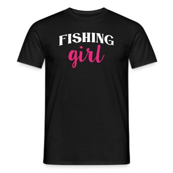 Fishing Girl Makrele Angeln Anglerin Eisfischen - Männer T-Shirt - Schwarz - Vorne - AI Model Male 178 light (178cm)
