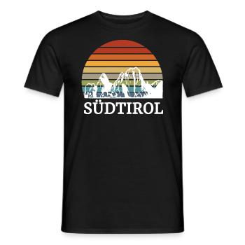 South Tyrol Dolomites Fun skier Mountaineer - Men's T-Shirt - black - Front - AI Model Male 178 light (178cm)