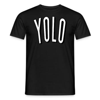 yolo YOLO live best day good vibes crazy best best - Men's T-Shirt - black - Front - AI Model Male 178 light (178cm)