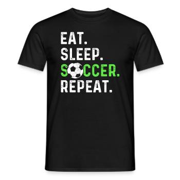 Manger du football de sommeil répéter - T-shirt homme - noir - Devant - AI Model Male 178 light (178cm)
