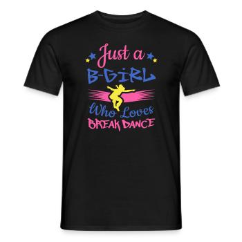Breakdancer B-Girl qui aime le Break Dance - T-shirt homme - noir - Devant - AI Model Male 178 light (178cm)