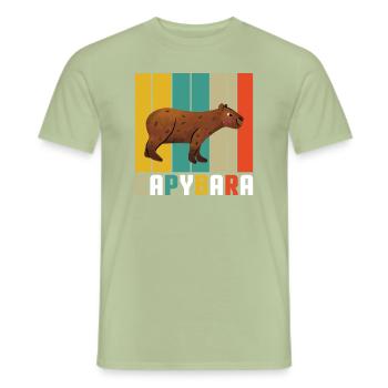 Capybara Kids Gift Capy Birthday Plush Toy - Men's T-Shirt - sage - Front - AI Model Male 178 light (178cm)