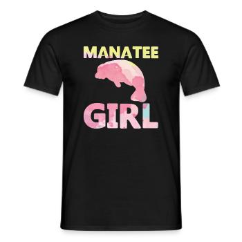 Manatee Girl Dugongs Manatee Research Manatee - Men's T-Shirt - black - Front - AI Model Male 178 light (178cm)