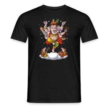 Hindouisme Éléphant Dieu Ganesha - T-shirt homme - noir - Devant - AI Model Male 178 light (178cm)