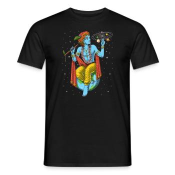 Hindu Lord Krishna - Men's T-Shirt - black - Front - AI Model Male 178 light (178cm)