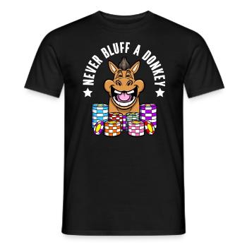 Joueur de poker Ne jamais bluffer un âne Poker - T-shirt homme - noir - Devant - AI Model Male 178 light (178cm)