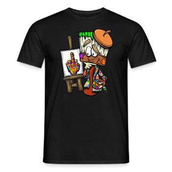 Peintres Pinceau Chevalet Majeur Peinture - T-shirt homme - noir - Devant - AI Model Male 178 light (178cm)