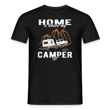 Caravane Camper Camping - T-shirt homme - noir - Devant - AI Model Male 178 light (178cm)