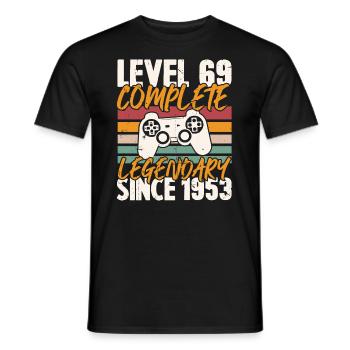 Niveau 69 Complet Vintage Anniversaire 69 Ans - T-shirt homme - noir - Devant - AI Model Male 178 light (178cm)