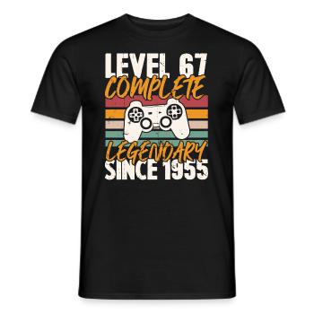 Niveau 67 Complet Vintage Anniversaire 67 Ans - T-shirt homme - noir - Devant - AI Model Male 178 light (178cm)