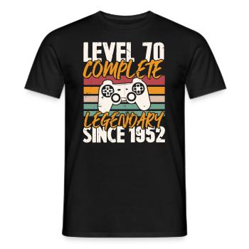 Niveau 70 Complet Vintage Anniversaire 70 Ans - T-shirt homme - noir - Devant - AI Model Male 178 light (178cm)