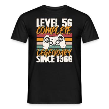 Niveau 56 Complet Vintage Anniversaire 56 Ans - T-shirt homme - noir - Devant - AI Model Male 178 light (178cm)