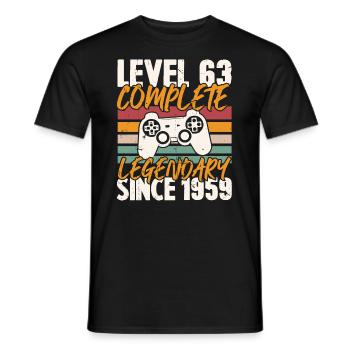 Niveau 63 Complet Vintage Anniversaire 63 Ans - T-shirt homme - noir - Devant - AI Model Male 178 light (178cm)