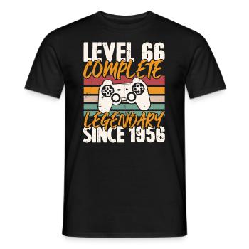 Niveau 66 Complet Vintage Anniversaire 66 Ans - T-shirt homme - noir - Devant - AI Model Male 178 light (178cm)