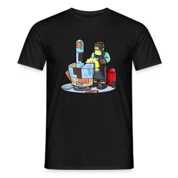 Schweißen Metall Mittelfingerschweisser - Männer T-Shirt - Schwarz - Vorne - AI Model Male 178 light (178cm)