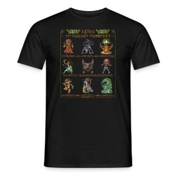 Ancient Aztec Mythology Monsters - Men's T-Shirt - black - Front - AI Model Male 178 light (178cm)