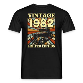 Vintage 40 Ans 1982 40e Anniversaire - T-shirt homme - noir - Devant - AI Model Male 178 light (178cm)