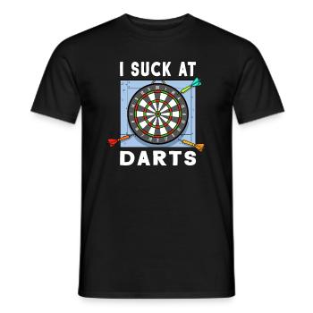 Dart Dartboard Darts Player I Suck At Darts - Men's T-Shirt - black - Front - AI Model Male 178 light (178cm)