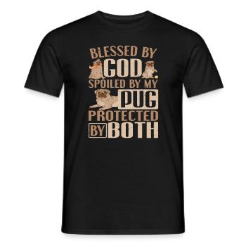 Propriétaire de chien carlin béni par Dieu gâté par mon carlin - T-shirt homme - noir - Devant - AI Model Male 178 light (178cm)