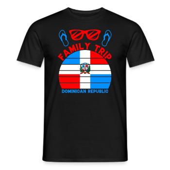 Family Trip Dominican Republic Holiday - Men's T-Shirt - black - Front - AI Model Male 178 light (178cm)