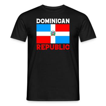 République dominicaine, Papa dominicain - T-shirt homme - noir - Devant - AI Model Male 178 light (178cm)