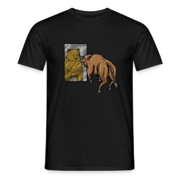 Stock Market Trader Investor Bull Vs Bear - Men's T-Shirt - black - Front - AI Model Male 178 light (178cm)