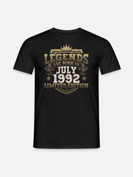 Legende Juli 1992 30. Geburtstag Geschenk Herren - Männer T-Shirt - Schwarz