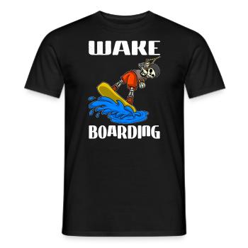 Wakeboarder Skelett auf dem Wakeboarden - Männer T-Shirt - Schwarz - Vorne - AI Model Male 178 light (178cm)