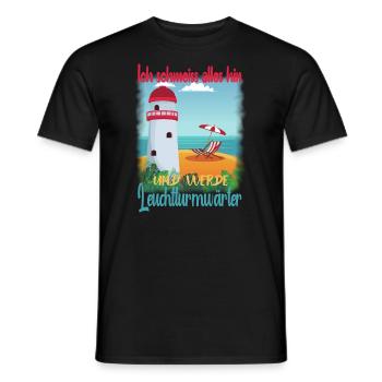 Ich schmeiss alles hin und werde Leuchtturmwärter - Männer T-Shirt - Schwarz - Vorne - AI Model Male 178 light (178cm)