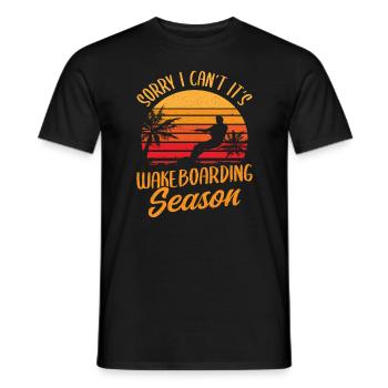 Désolé je ne peux pas c’est wakeboard saison Wakeboard - T-shirt homme - noir - Devant - AI Model Male 178 light (178cm)