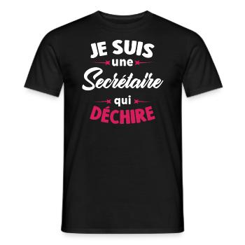 Je Suis Une Secrétaire Qui Déchire - T-shirt homme - noir - Devant - AI Model Male 178 light (178cm)