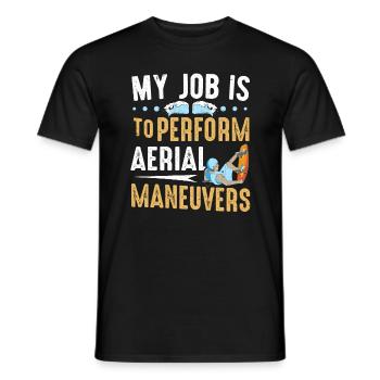 My Job Is To Perform Aerial Maneuvers Wakeboarding - Men's T-Shirt - black - Front - AI Model Male 178 light (178cm)