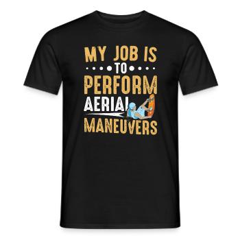 Job Is To Perform Aerial Maneuvers Wakeboarding - Men's T-Shirt - black - Front - AI Model Male 178 light (178cm)