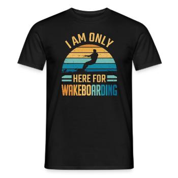 Je ne suis là que pour le wakeboard - T-shirt homme - noir - Devant - AI Model Male 178 light (178cm)