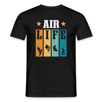 Air Life Wakeboard Wakeboarden - Männer T-Shirt - Schwarz - Vorne - AI Model Male 178 light (178cm)