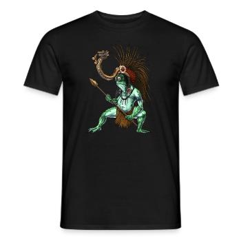 Aztekischer Kriegergott Cueyatl - Männer T-Shirt - Schwarz - Vorne - AI Model Male 178 light (178cm)