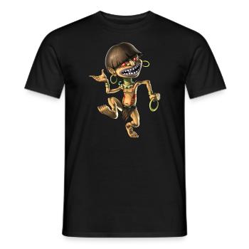 Aztec Mythical Creature Chaneque - Men's T-Shirt - black - Front - AI Model Male 178 light (178cm)