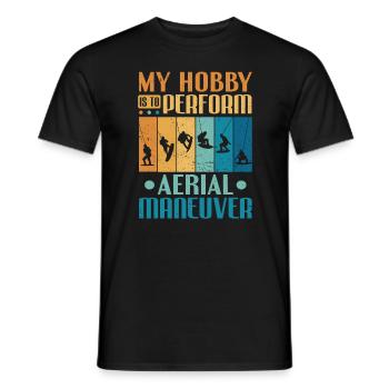 My Hobby Perform Aerial Maneuvers Wakeboarding - Men's T-Shirt - black - Front - AI Model Male 178 light (178cm)