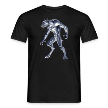 Cryptid Monster Dogman - Men's T-Shirt - black - Front - AI Model Male 178 light (178cm)