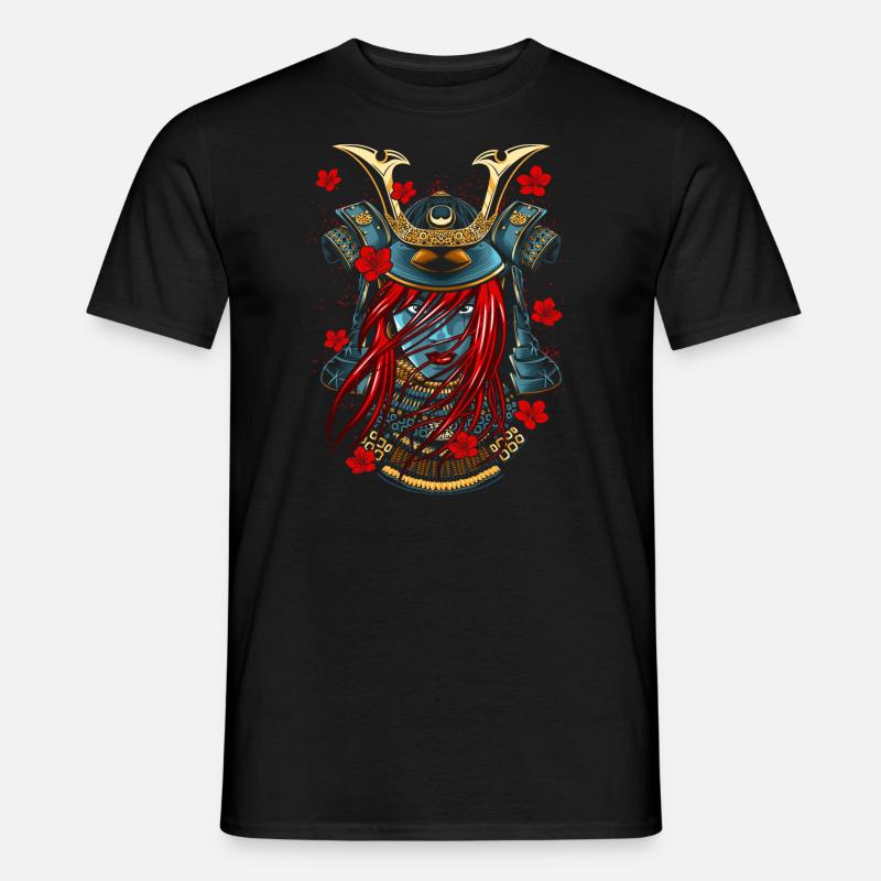 rothaariges Mädchen Samurai - Männer T-Shirt - Schwarz
