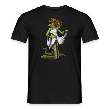 Ancient Greek Goddess Medusa - Men's T-Shirt - black - Front - AI Model Male 178 light (178cm)