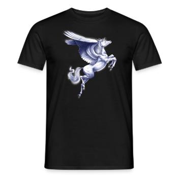 Grieks mythisch wezen Pegasus - Heren T-shirt - zwart - Voor - AI Model Male 178 light (178cm)