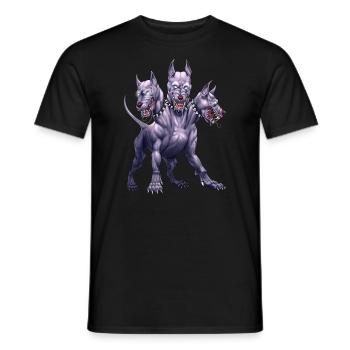 Three Headed Dog Cerberus - Men's T-Shirt - black - Front - AI Model Male 178 light (178cm)