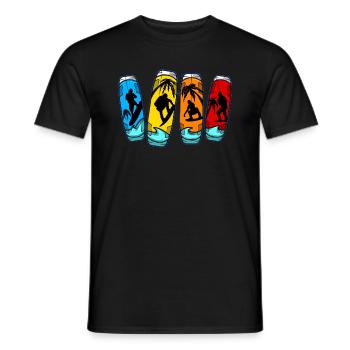 Wakeboarding Wakeboards Wakeboarder Wakeboard - T-shirt homme - noir - Devant - AI Model Male 178 light (178cm)