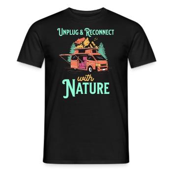 Verbinden Sie sich wieder mit der Natur Humor Camping und Van - Männer T-Shirt - Schwarz - Vorne - AI Model Male 178 light (178cm)