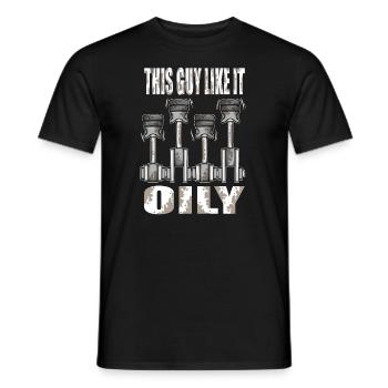 Piston This Guy Like It Oily Car Mechanic - Men's T-Shirt - black - Front - AI Model Male 178 light (178cm)
