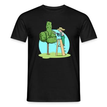 Gartengärtner Schnitthecke Mittelfinger Gartenarbeit - Männer T-Shirt - Schwarz - Vorne - AI Model Male 178 light (178cm)