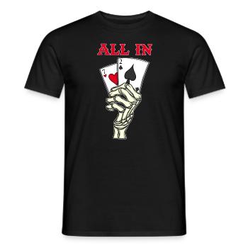 Joueur de poker Cartes de poker 7 2 Skeleton Hand Poker - T-shirt homme - noir - Devant - AI Model Male 178 light (178cm)
