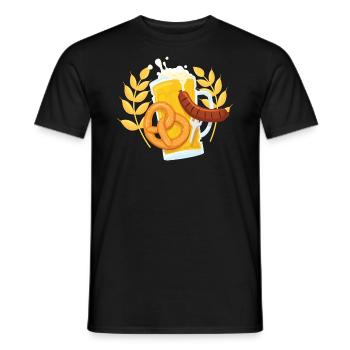 Bier Brezel Wurst - O'Zapft - Männer T-Shirt - Schwarz - Vorne - AI Model Male 178 light (178cm)